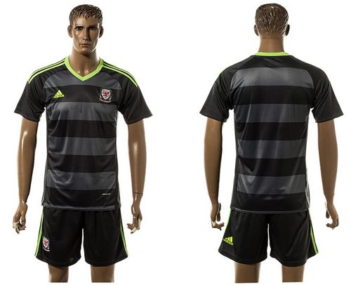 Wales Blank Black Away Soccer Country Jersey - Click Image to Close